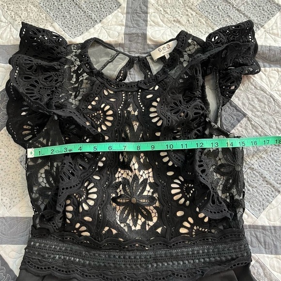 Sea New York Winnie lace black jumpsuit women’s size 4 - Picture 10 of 13